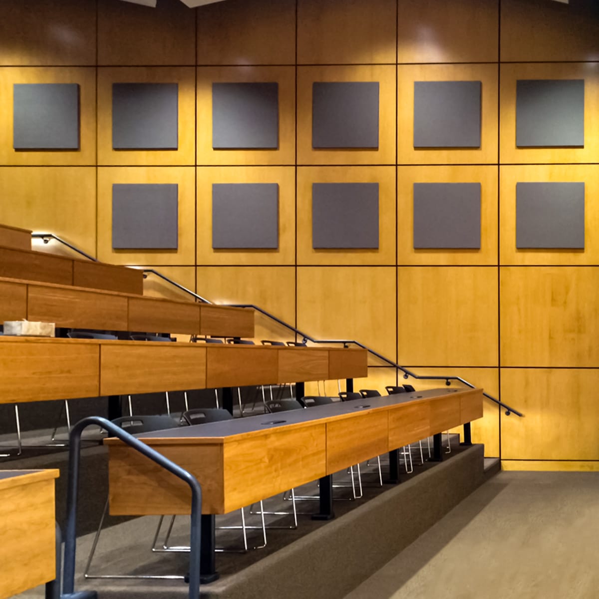 Professional acoustic panels in auditorium lecture hall